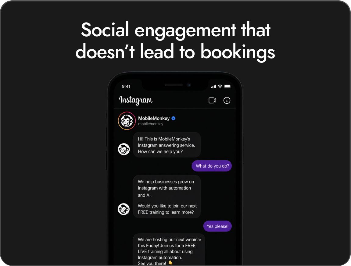 Social engagement that doesn't lead to bookings