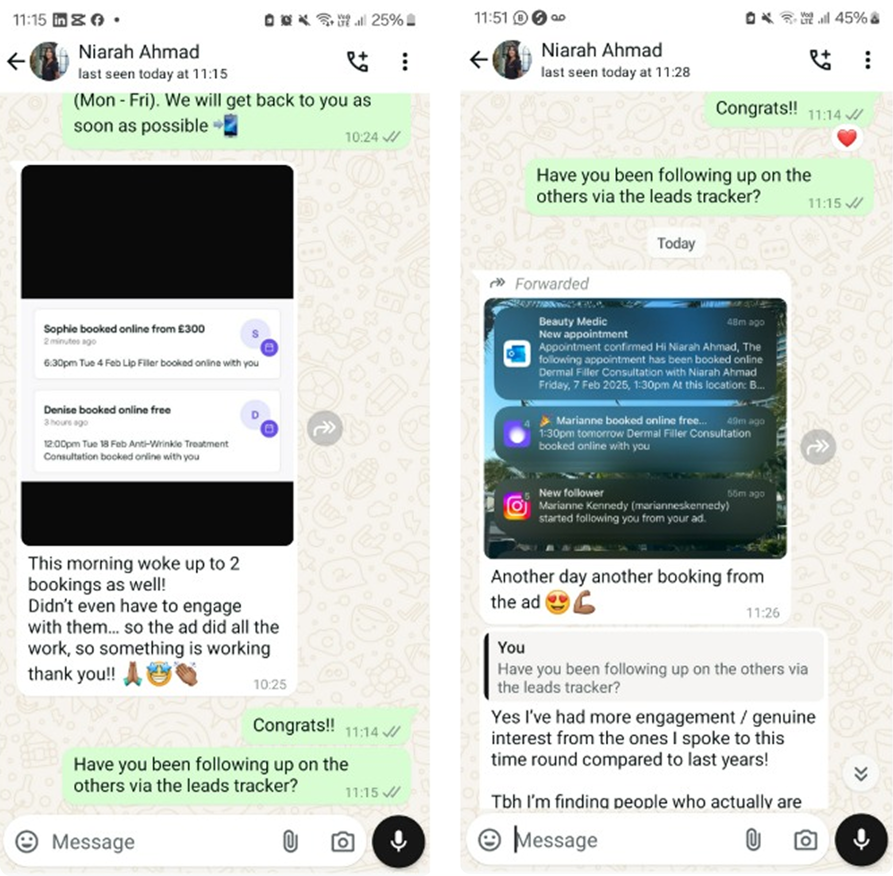 Client Results Screenshots